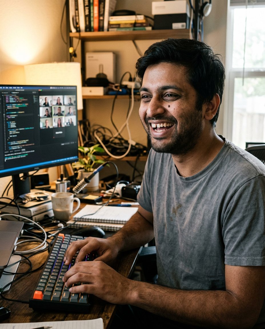 A software engineer at her desk.